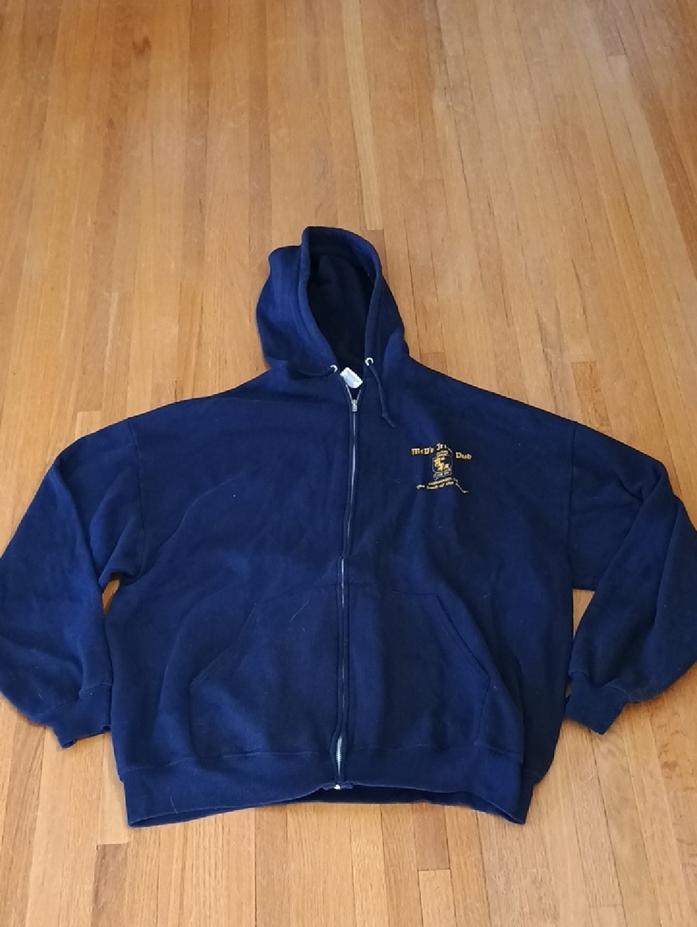 McP's Irish Pub Navy Zip-Up Hoodie with Printed Logo